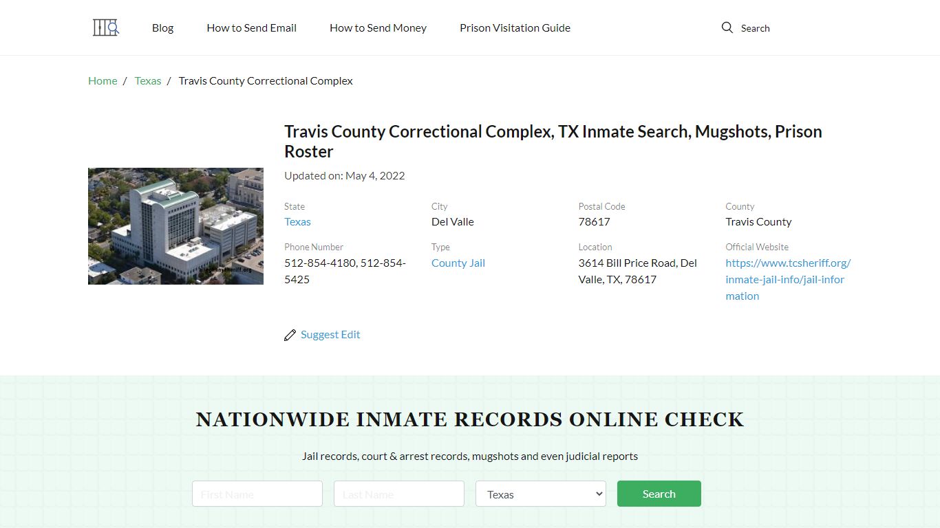 Travis County Correctional Complex, TX Inmate Search ...